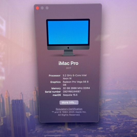 Apple iMac Pro 27” 3.2GHz 8-Core – 32GB / 1TB / 8GB GPU